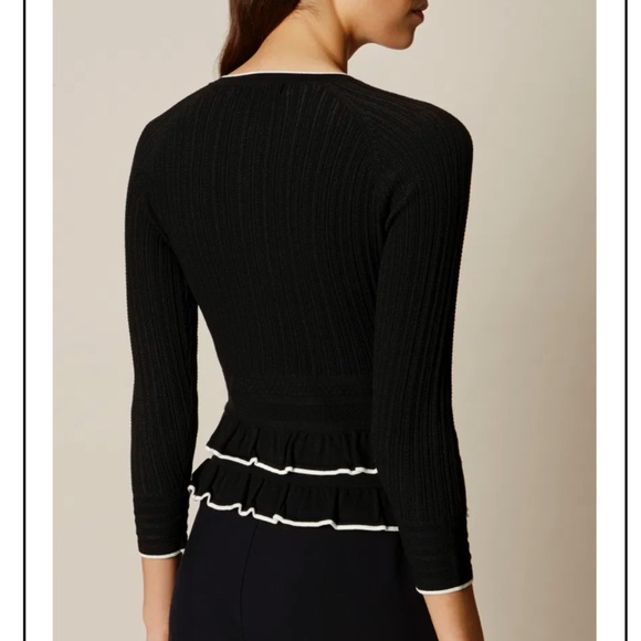 KAREN MILLEN Ruffled Hem Knit Cardigan - Picture 3 of 7